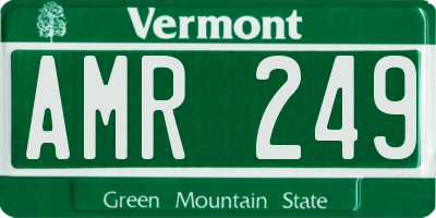 VT license plate AMR249