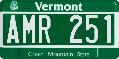 VT license plate AMR251
