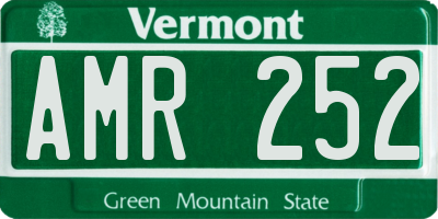 VT license plate AMR252