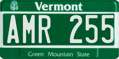 VT license plate AMR255