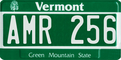 VT license plate AMR256