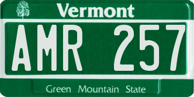 VT license plate AMR257