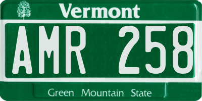 VT license plate AMR258