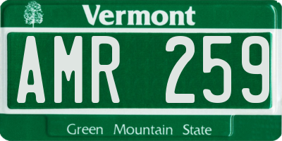 VT license plate AMR259