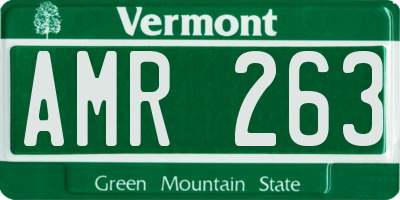 VT license plate AMR263