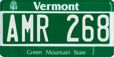VT license plate AMR268