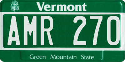 VT license plate AMR270