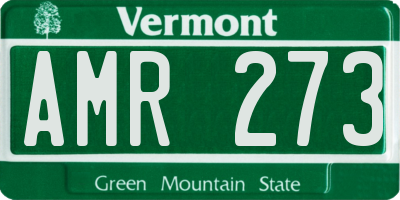 VT license plate AMR273