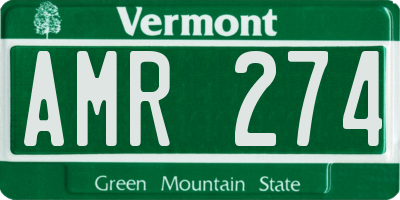 VT license plate AMR274