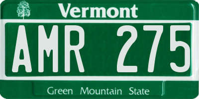 VT license plate AMR275