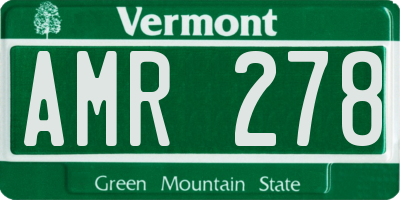 VT license plate AMR278