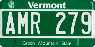 VT license plate AMR279