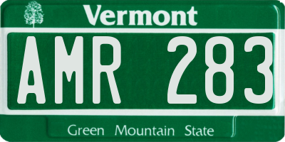 VT license plate AMR283