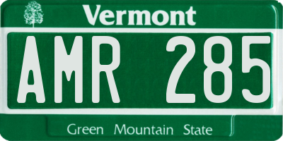 VT license plate AMR285