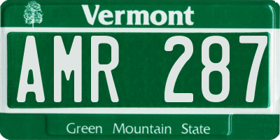 VT license plate AMR287