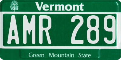 VT license plate AMR289