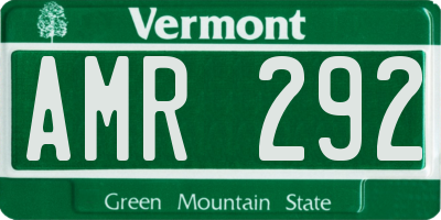 VT license plate AMR292