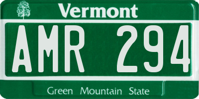 VT license plate AMR294