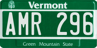 VT license plate AMR296
