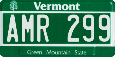 VT license plate AMR299