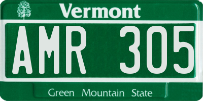 VT license plate AMR305