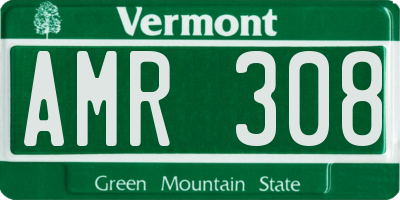 VT license plate AMR308