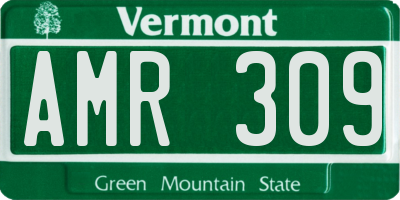 VT license plate AMR309
