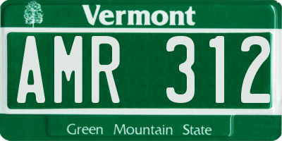 VT license plate AMR312