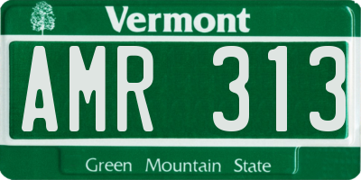 VT license plate AMR313