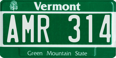 VT license plate AMR314