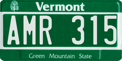 VT license plate AMR315