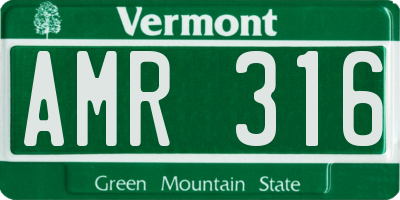 VT license plate AMR316