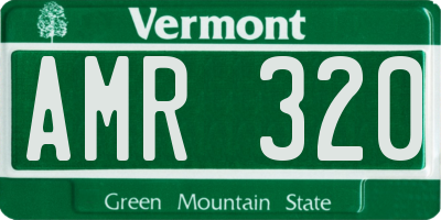 VT license plate AMR320