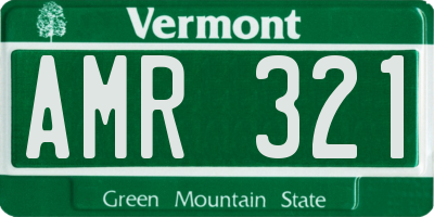 VT license plate AMR321