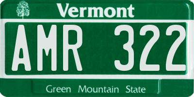 VT license plate AMR322