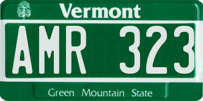 VT license plate AMR323