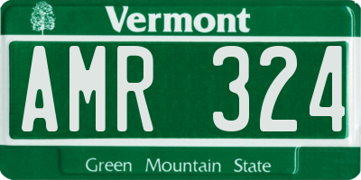VT license plate AMR324
