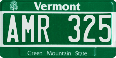 VT license plate AMR325