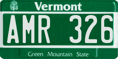 VT license plate AMR326
