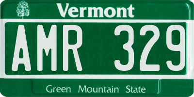 VT license plate AMR329
