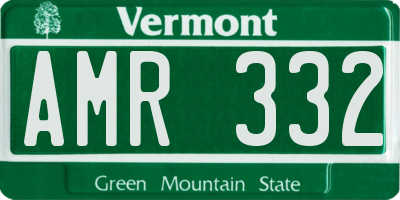 VT license plate AMR332