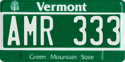 VT license plate AMR333