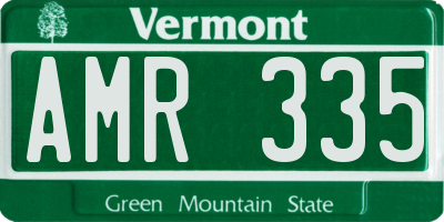 VT license plate AMR335