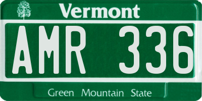 VT license plate AMR336