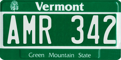 VT license plate AMR342