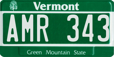 VT license plate AMR343
