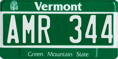 VT license plate AMR344