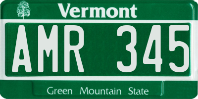 VT license plate AMR345