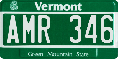 VT license plate AMR346
