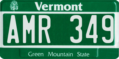 VT license plate AMR349